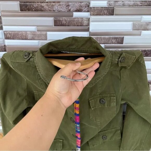 JENS PIRATE BOOTY X FREE PEOPLE Military Green Utility Jacket medium - Picture 7 of 9